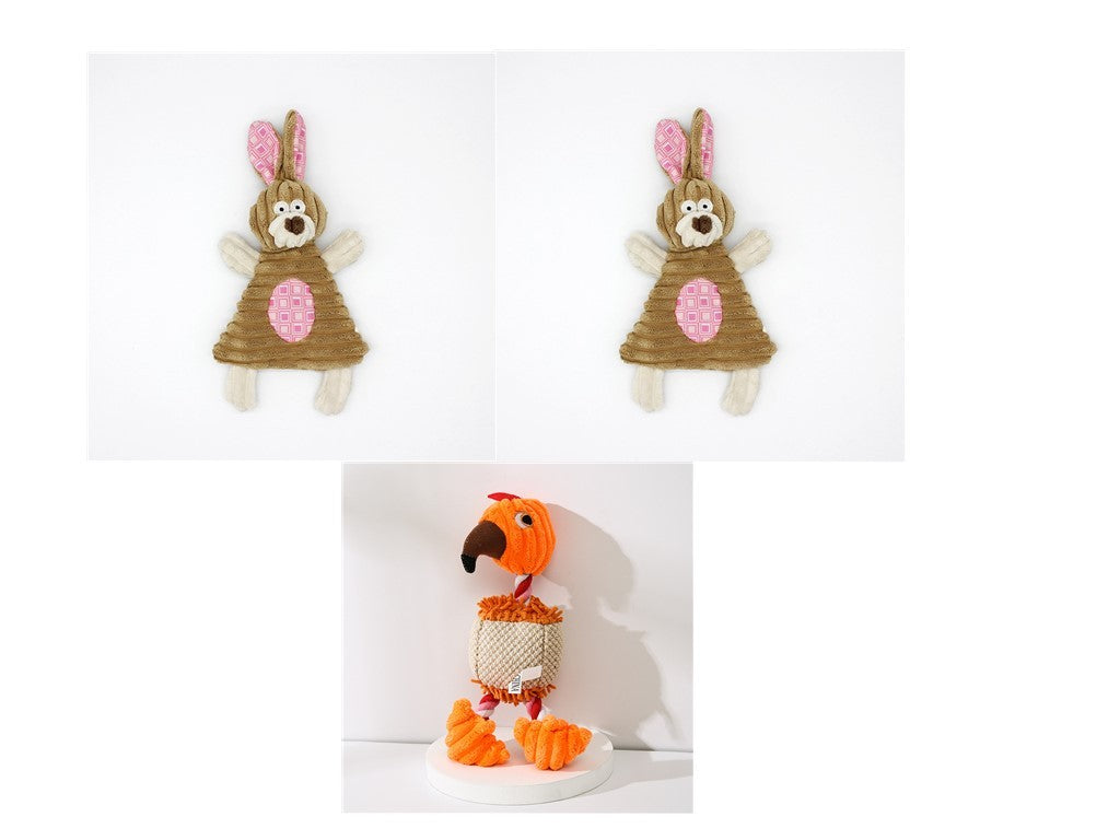 Donkey-Shaped Corduroy Chew Toy