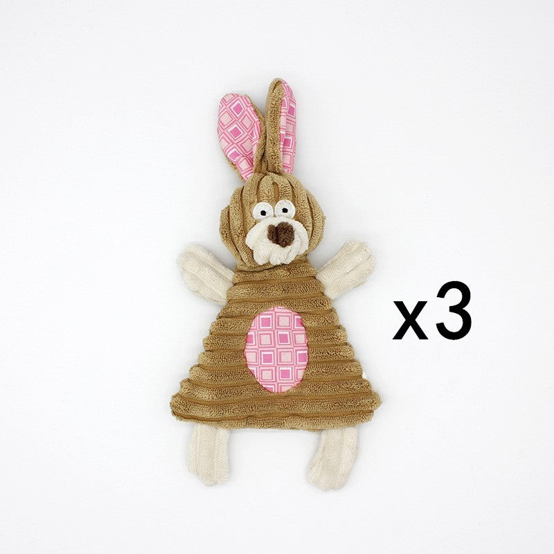 Donkey-Shaped Corduroy Chew Toy