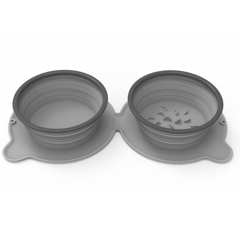 Portable Silicone Double Bowl