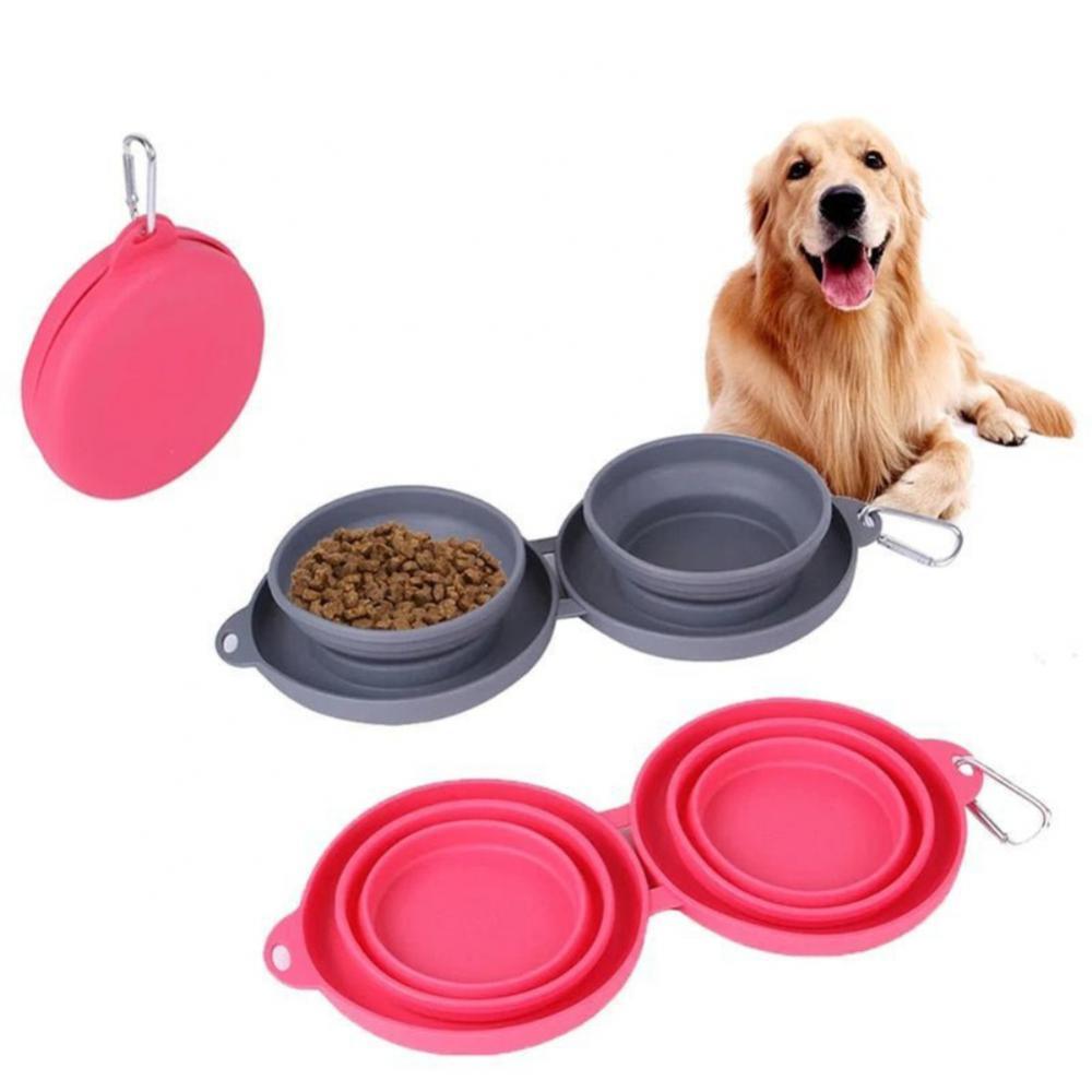 Foldable Silicone Double Pet Bowl