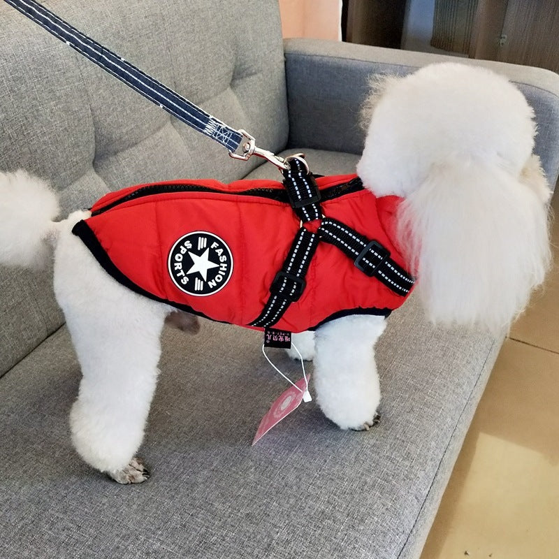 Waterproof Winter Dog Coat with Built-In Harness