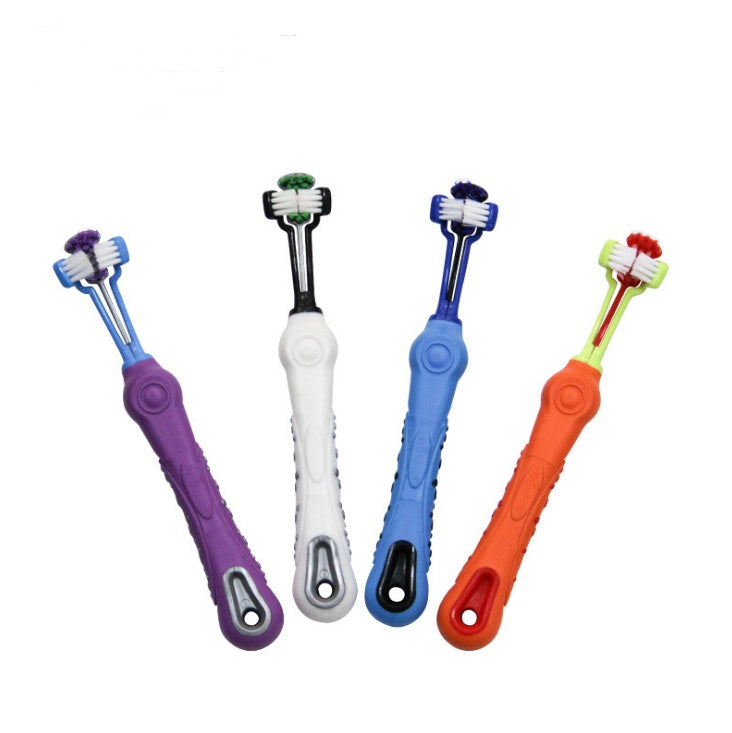 Three-Sided Pet Toothbrush