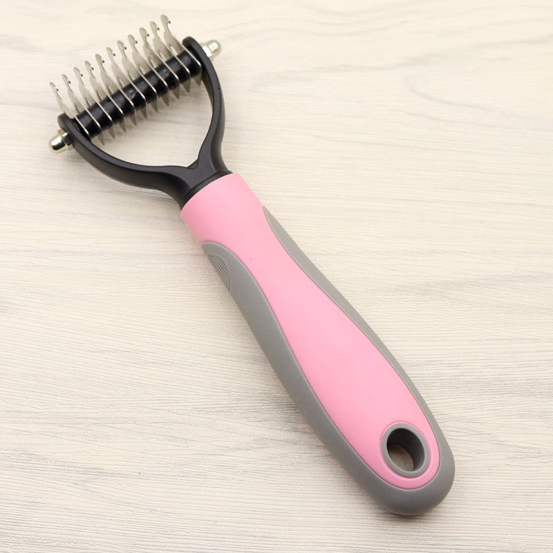 Double-Sided Dematting Comb for Long-Haired Dogs