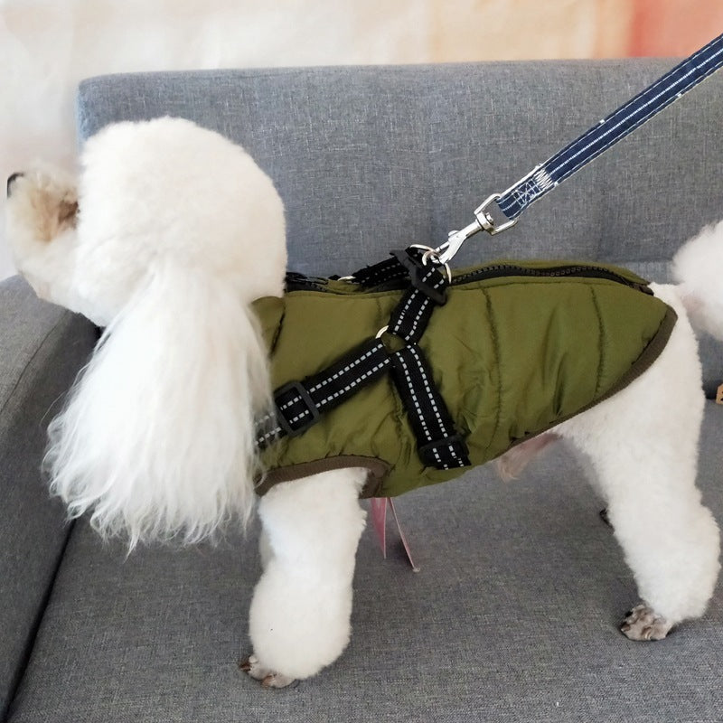 Waterproof Winter Dog Coat with Built-In Harness