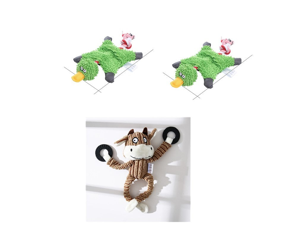 Donkey-Shaped Corduroy Chew Toy