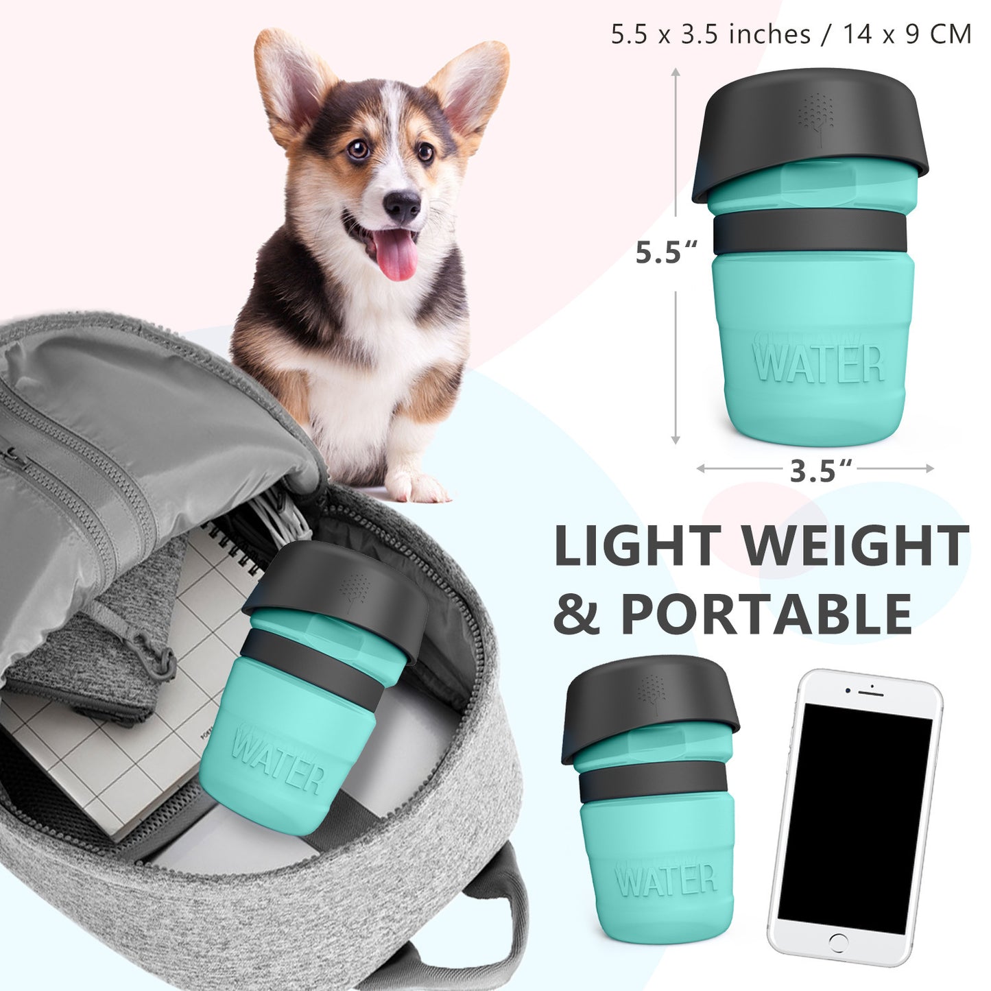 Pet Outdoor Foldable Travel Water Bottle – 2-in-1 Dispenser & Bowl