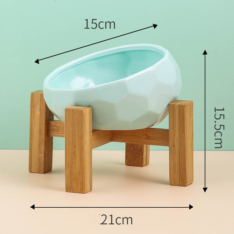 Oblique Mouth Ceramic Pet Bowl