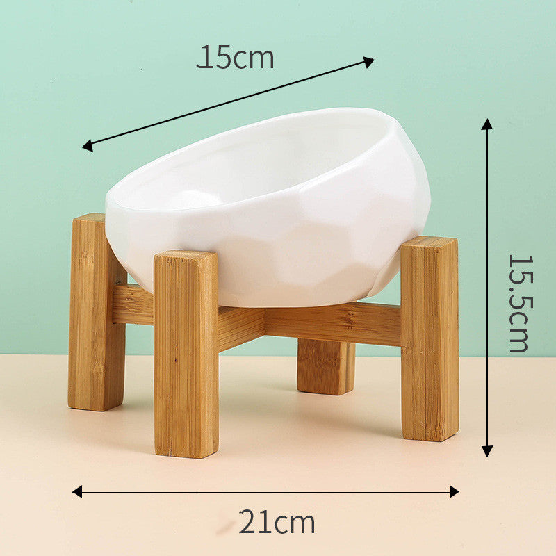 Oblique Mouth Ceramic Pet Bowl