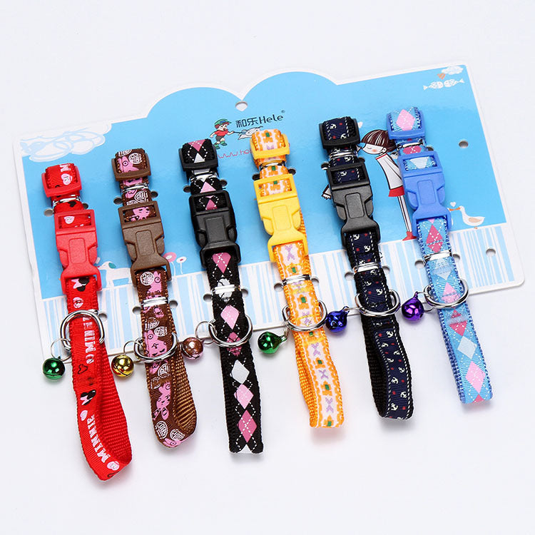 Fashion Printed Pet Collar with Bell