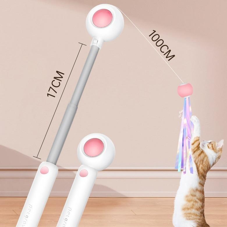 Retractable Cat Teaser Wand & Laser Toy