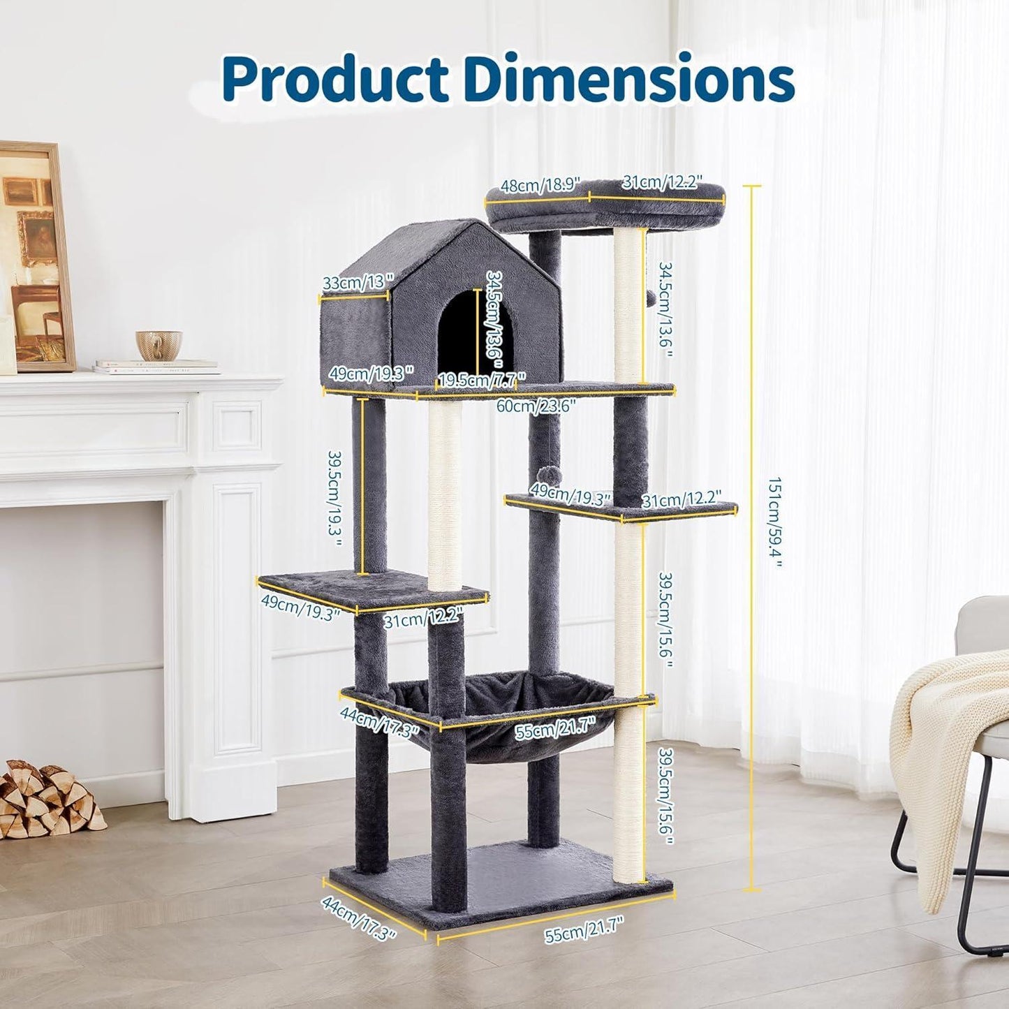 60-Inch Multi-Level Cat Tree