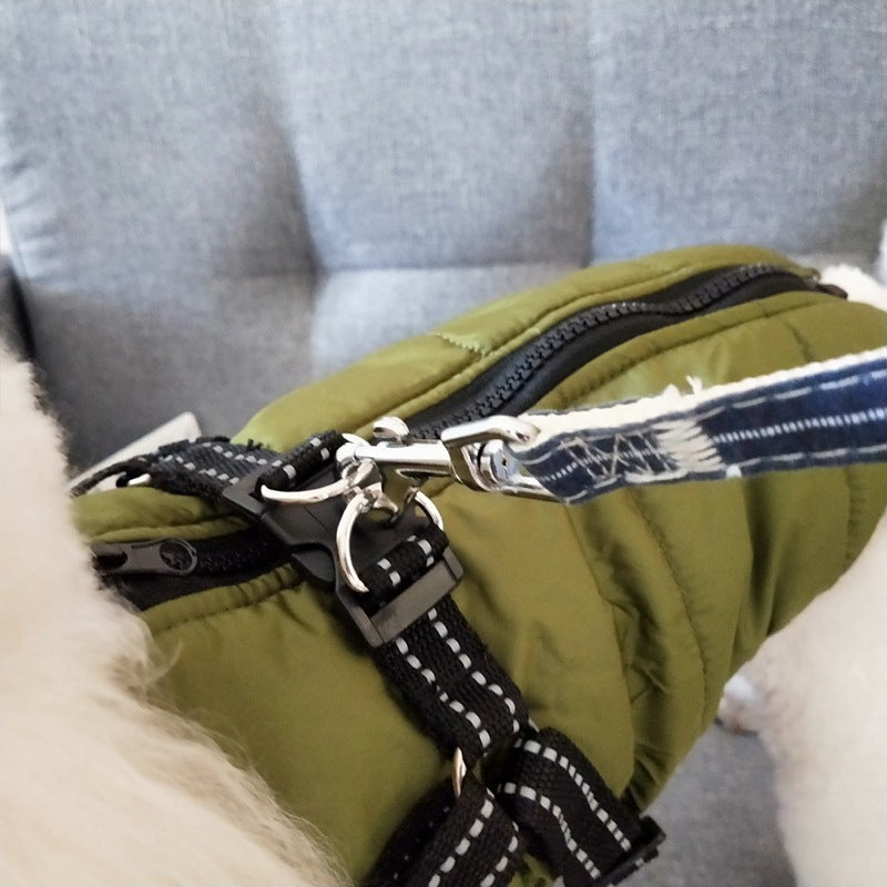 Waterproof Winter Dog Coat with Built-In Harness