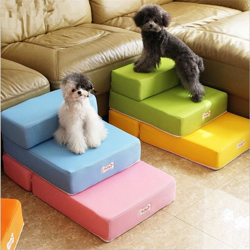 Soft & Safe Pet Stairs – Anti-Slip Sponge Ramp for Dogs & Cats