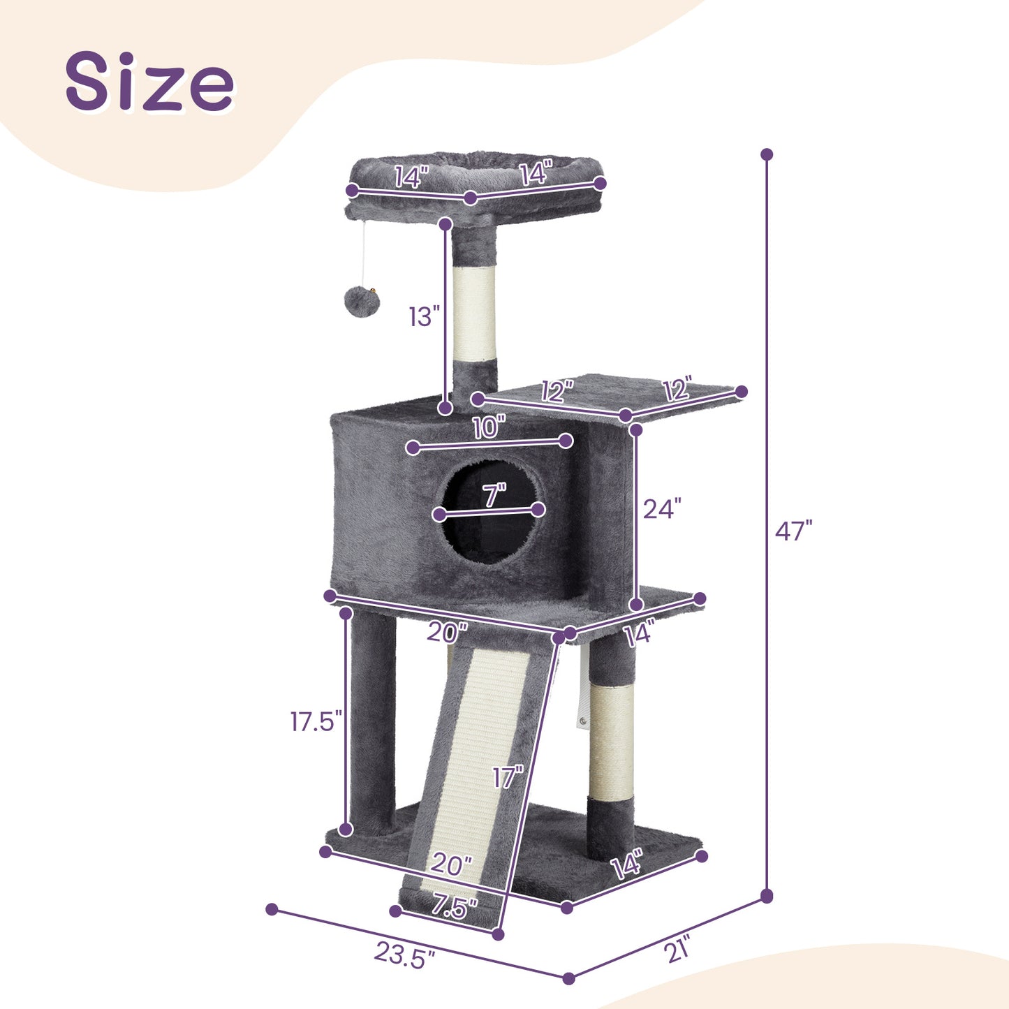 Multi-Level Cat Tree with Scratcher & Condo
