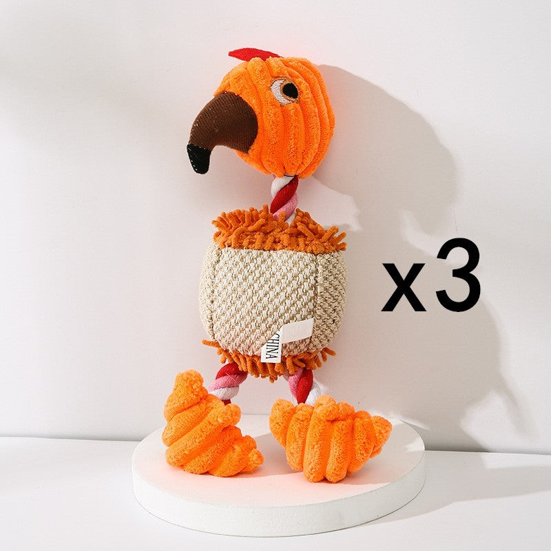 Donkey-Shaped Corduroy Chew Toy