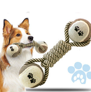 Pet Dumbbell Rope Tennis Ball Chew Toy