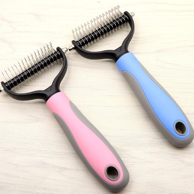Double-Sided Dematting Comb for Long-Haired Dogs
