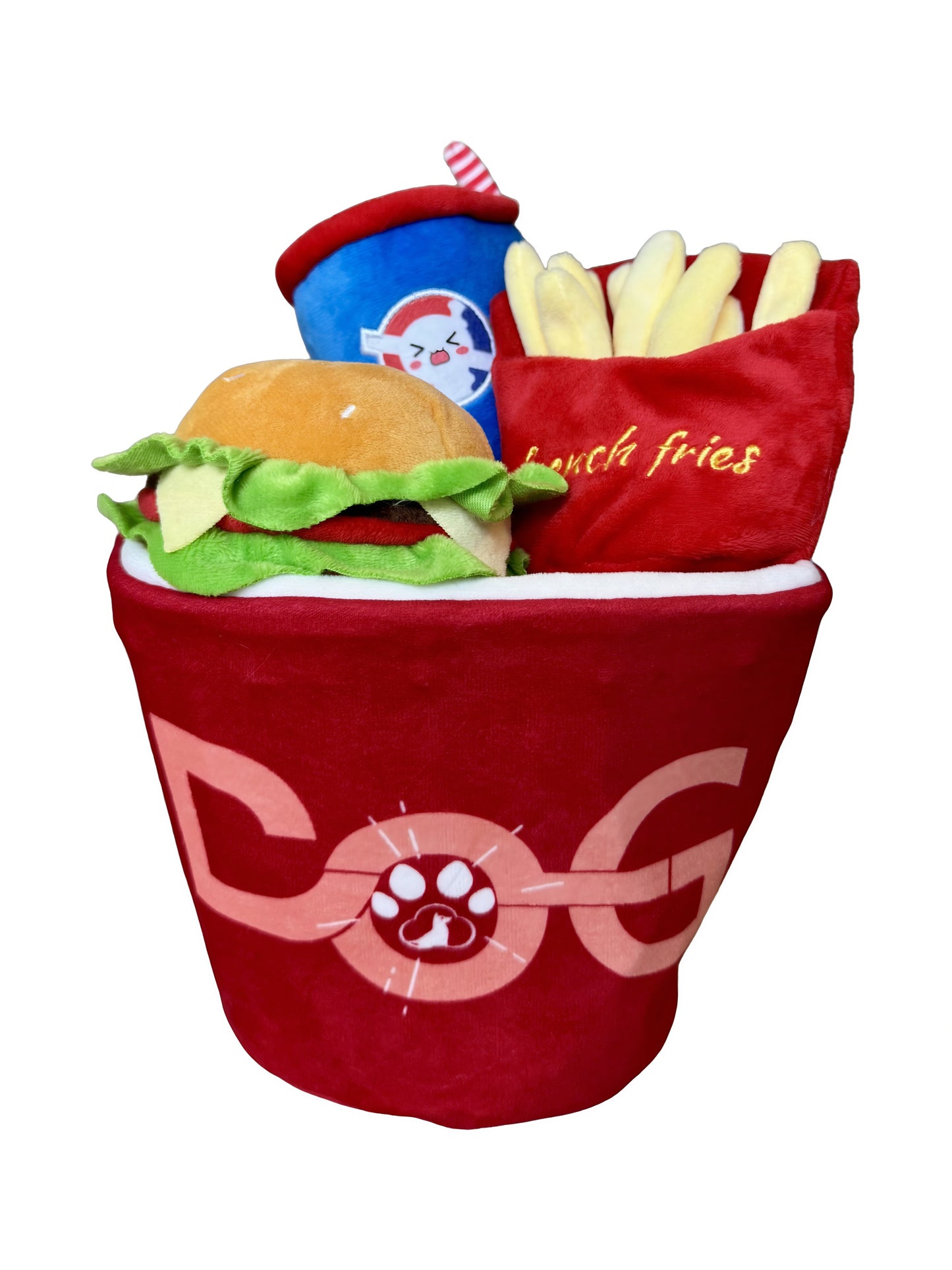 4-in-1 Fast Food Bucket Dog Toy Set