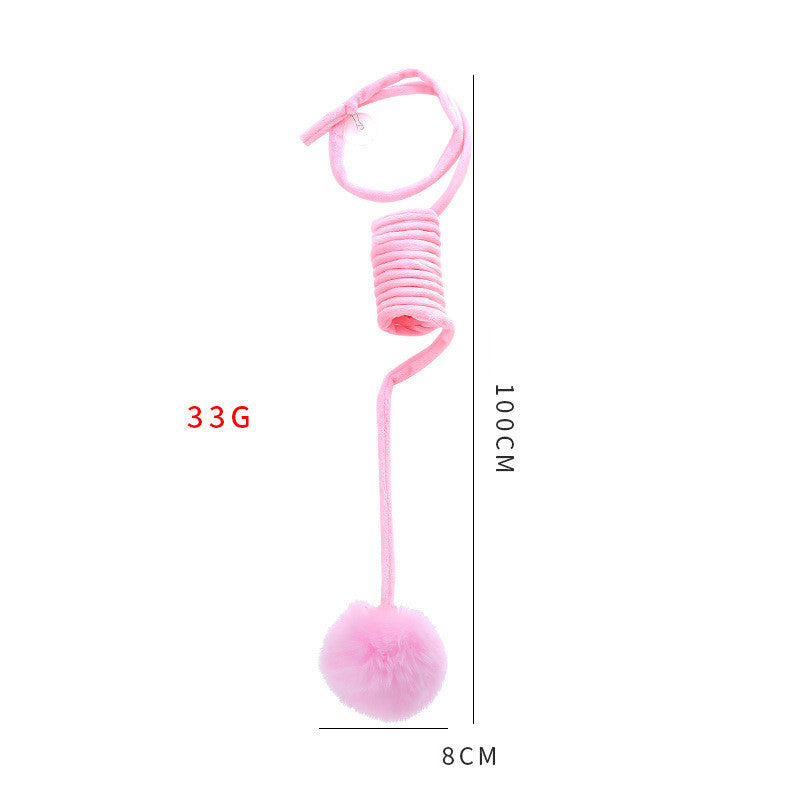 Self-Suction Spring Rabbit Hair Ball Cat Toy