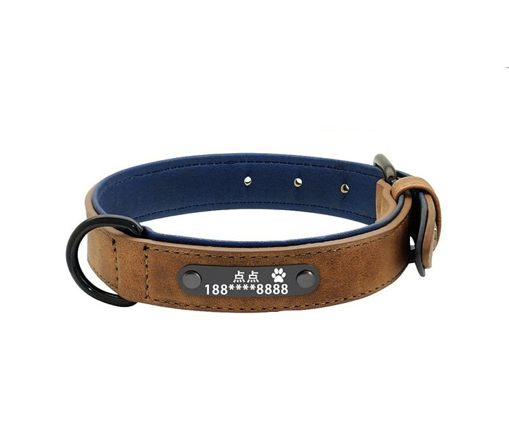 Custom Leather Dog ID Collar