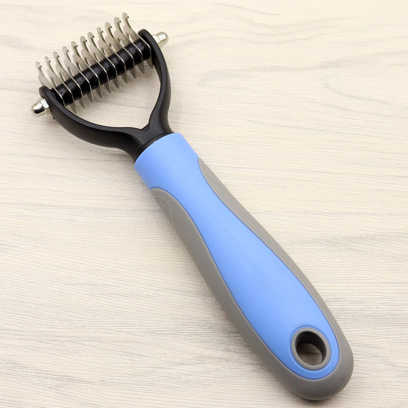 Double-Sided Dematting Comb for Long-Haired Dogs