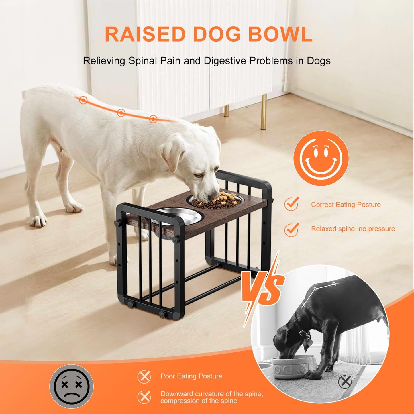H-Shaped Adjustable Raised Dog Bowl