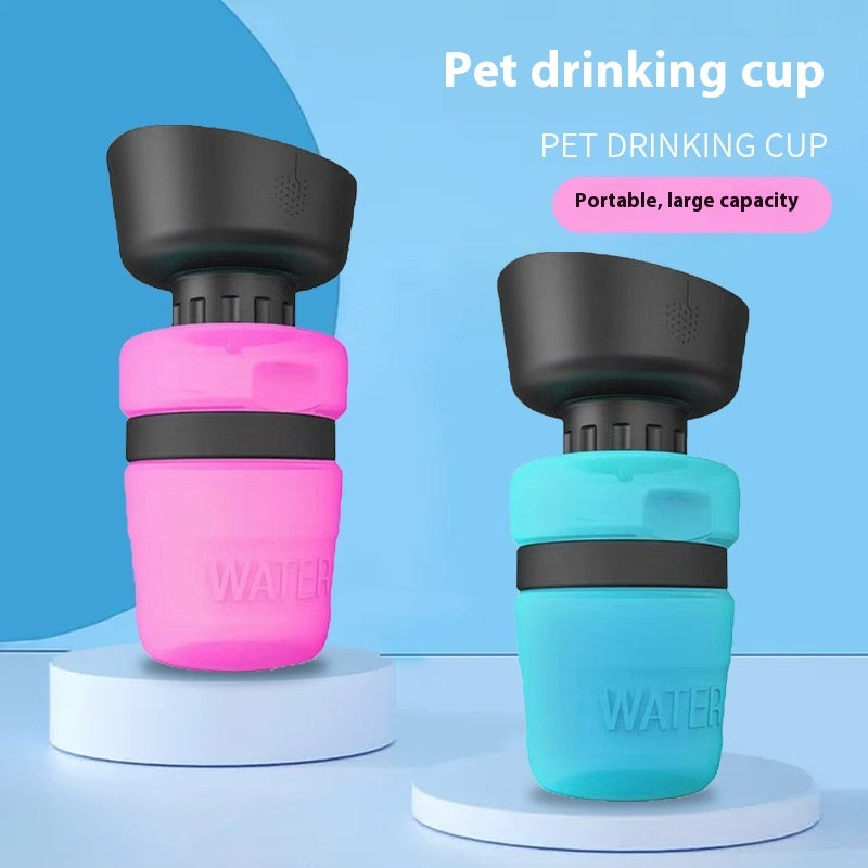 Pet Outdoor Foldable Travel Water Bottle – 2-in-1 Dispenser & Bowl