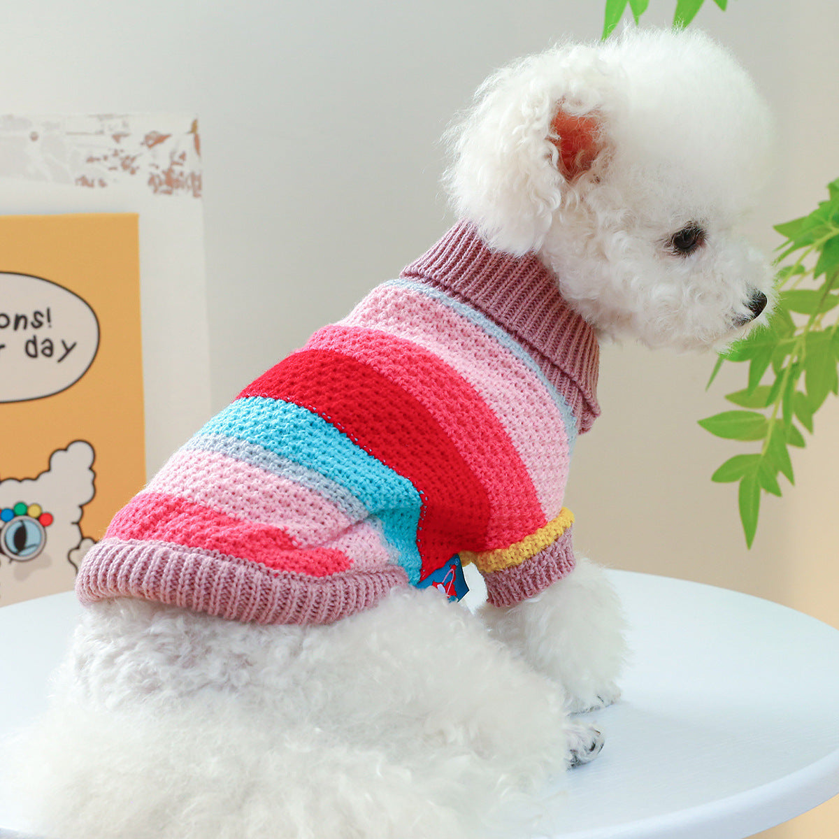 Colorful Striped Pet Sweater
