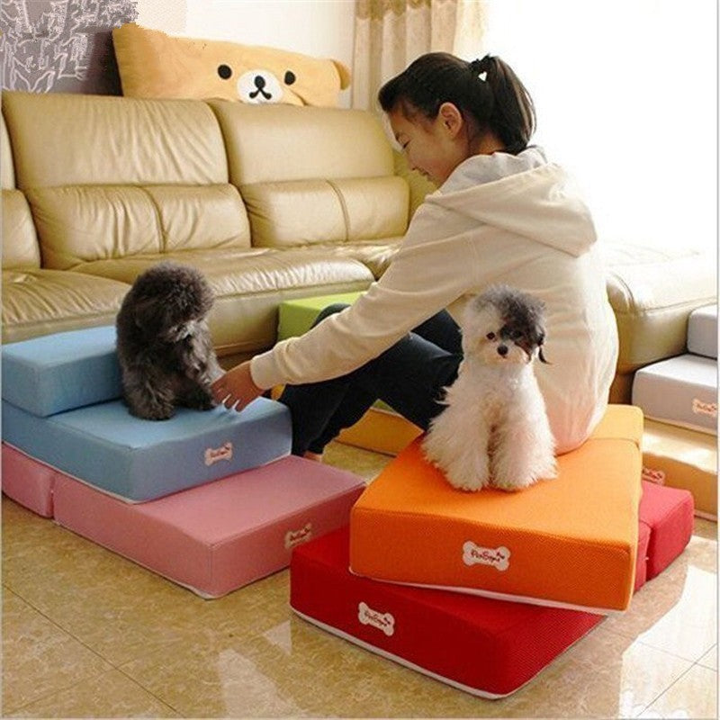 Soft & Safe Pet Stairs – Anti-Slip Sponge Ramp for Dogs & Cats