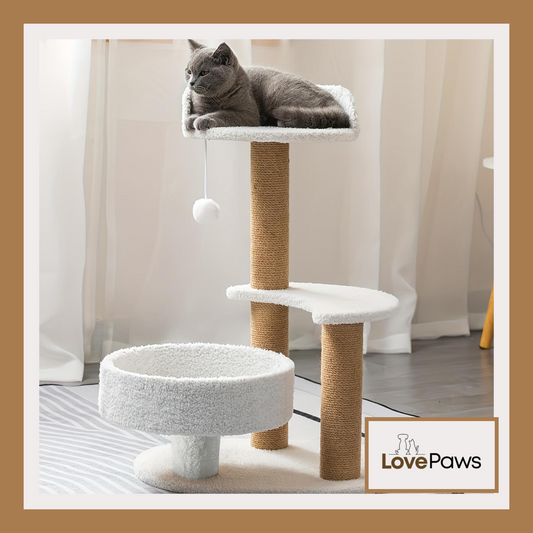 Multi-layer Cat Tree with Scratching Post & Toy Ball