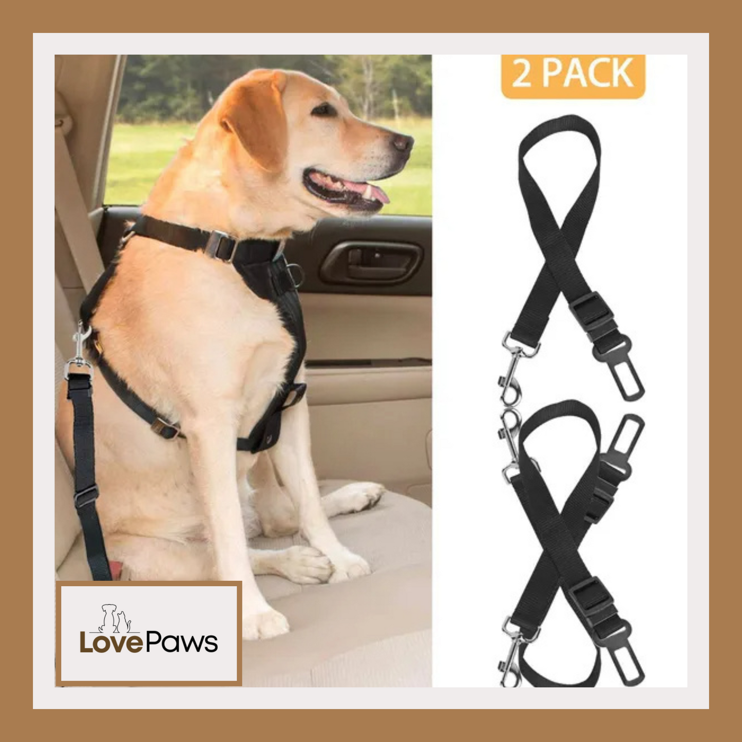 2Pcs Pet Dog Seat Belt Leash