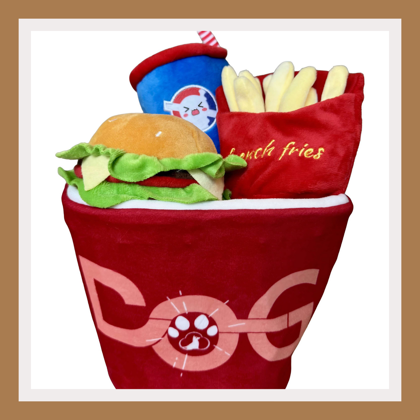 4-in-1 Fast Food Bucket Dog Toy Set