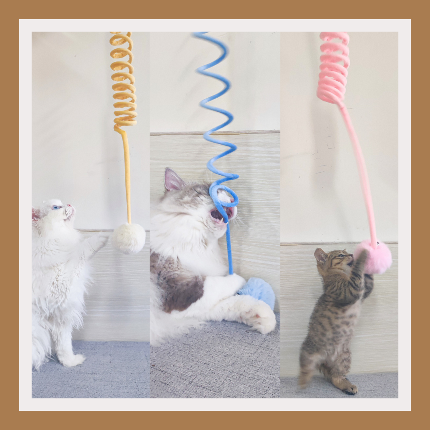 Self-Suction Spring Rabbit Hair Ball Cat Toy