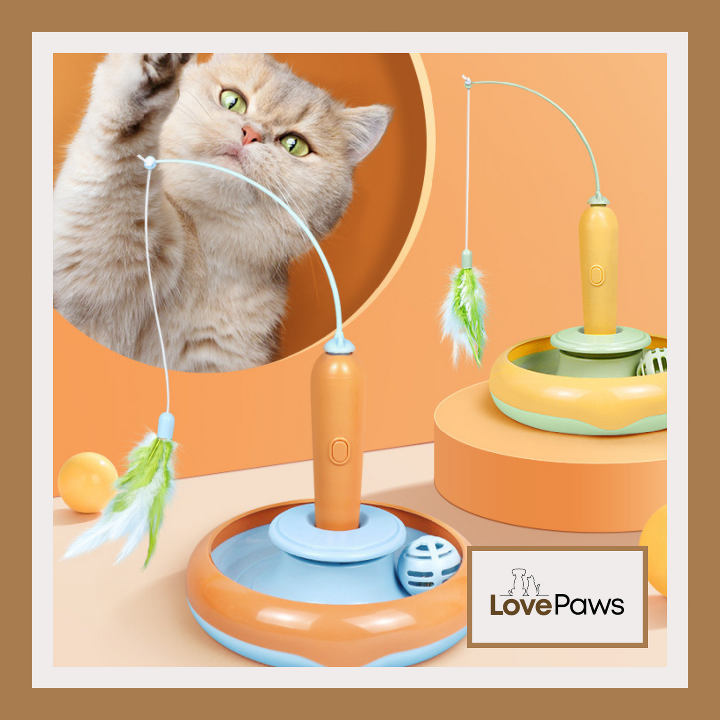 2-in-1 Cat Turntable Toy