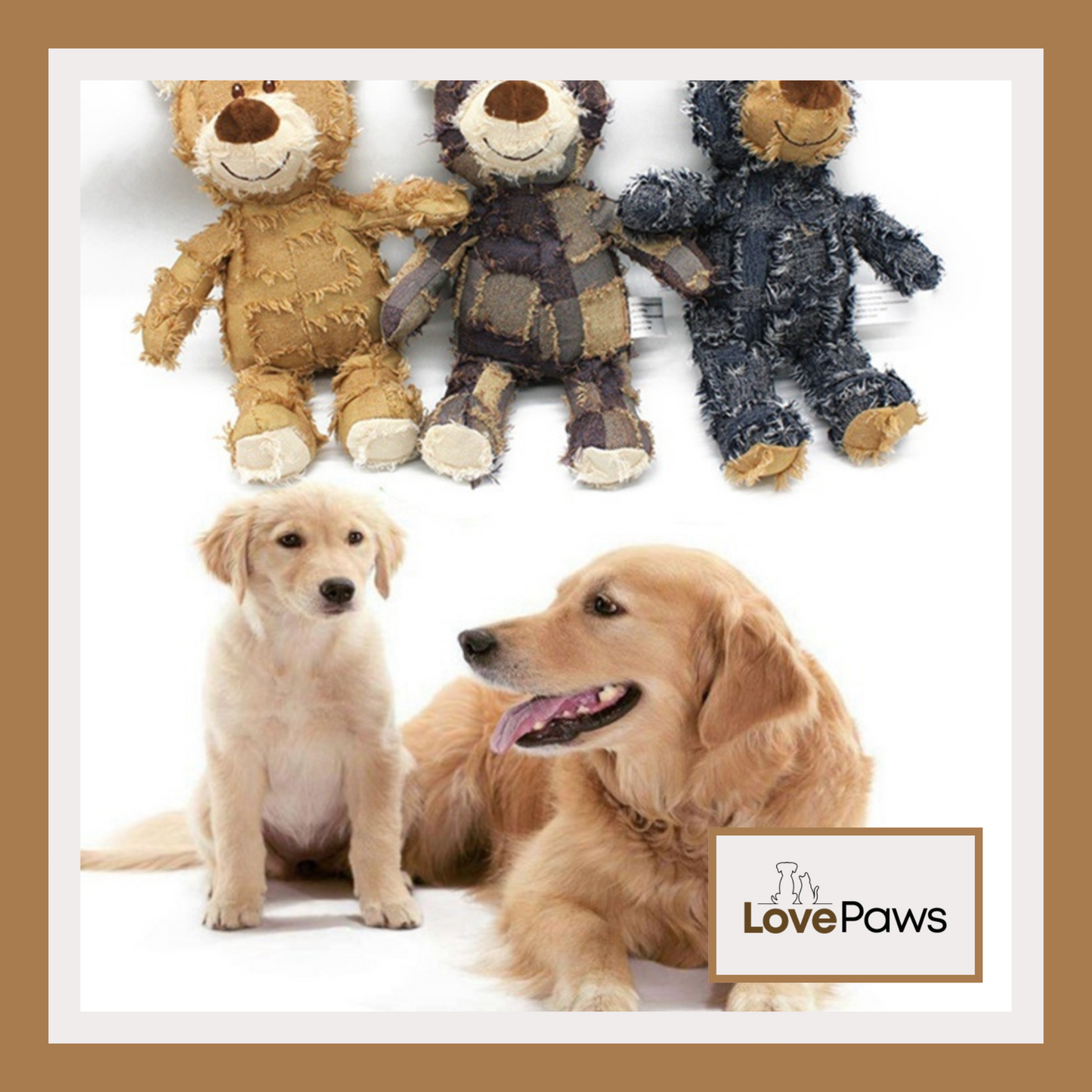 Plush Bear Squeaky Chew Fun Dog Toy