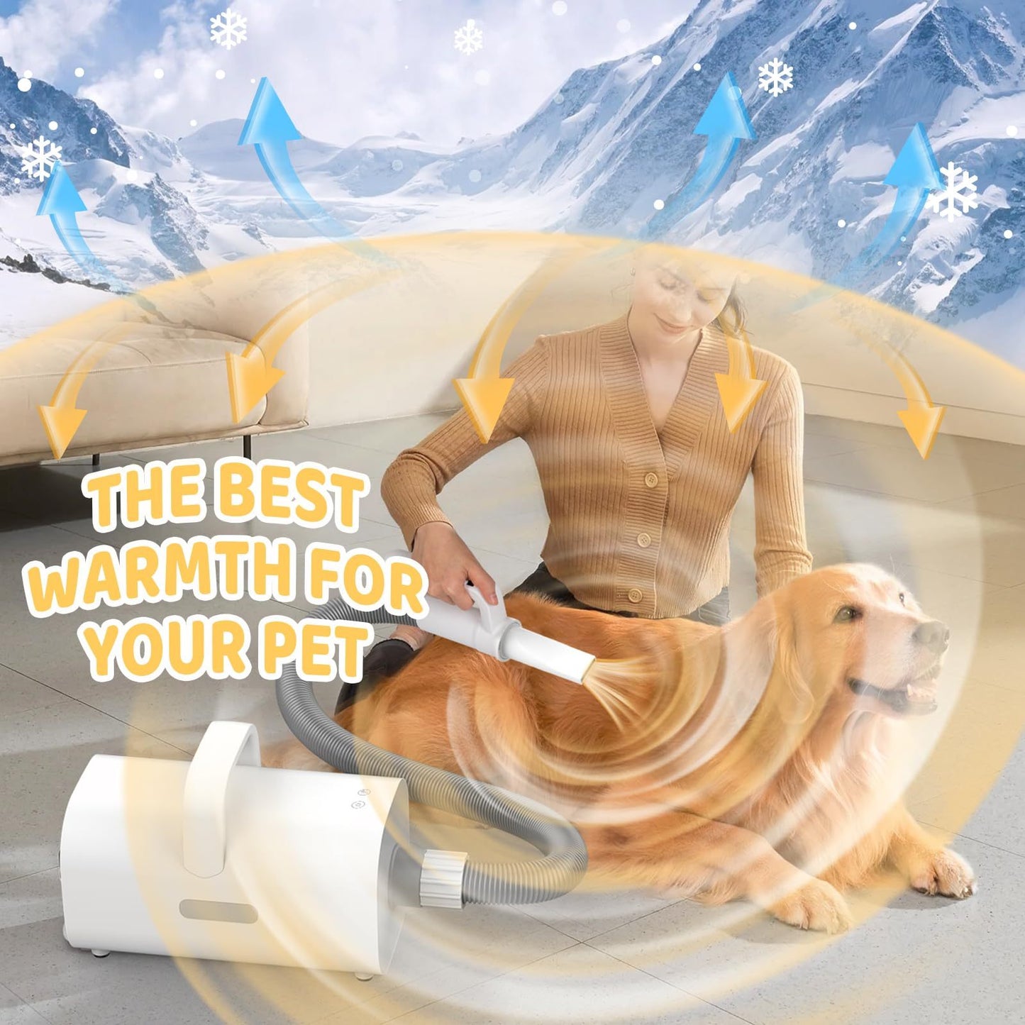 TWICEMET 4-in-1 Smart Handle Pet Hair Dryer