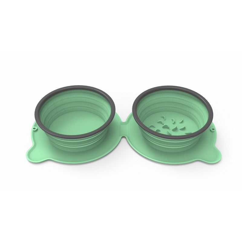 Portable Silicone Double Bowl