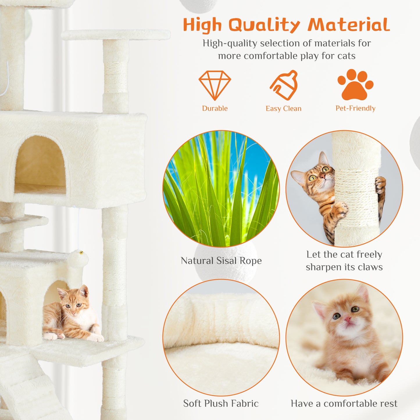 54-Inch Multi-Functional Cat Treehouse