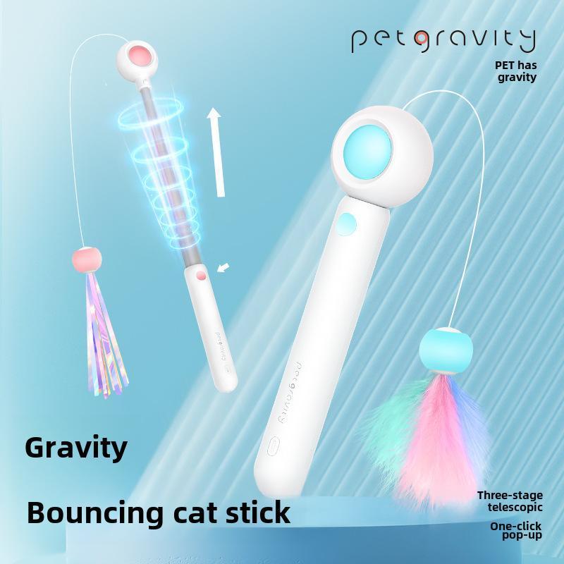 Retractable Cat Teaser Wand & Laser Toy