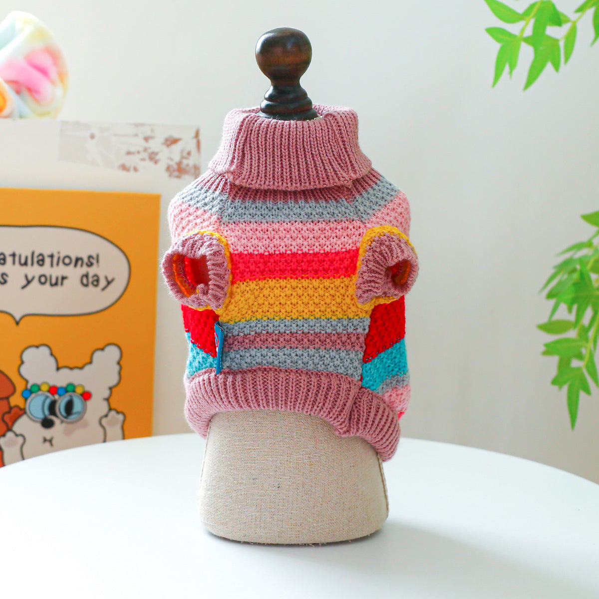 Colorful Striped Pet Sweater