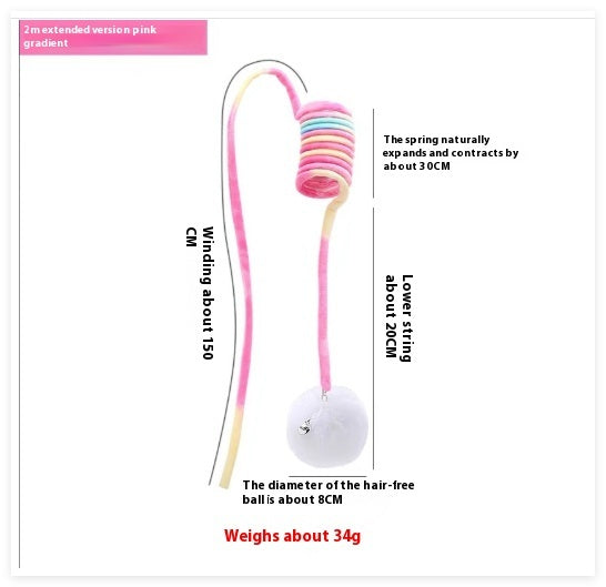 Self-Suction Spring Rabbit Hair Ball Cat Toy