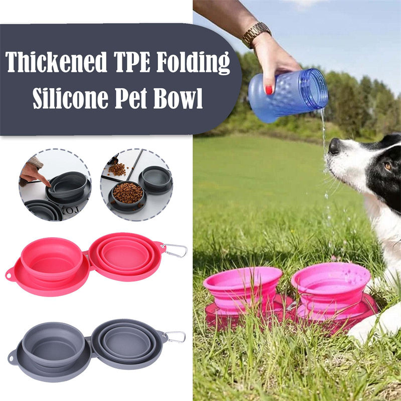 Foldable Silicone Double Pet Bowl