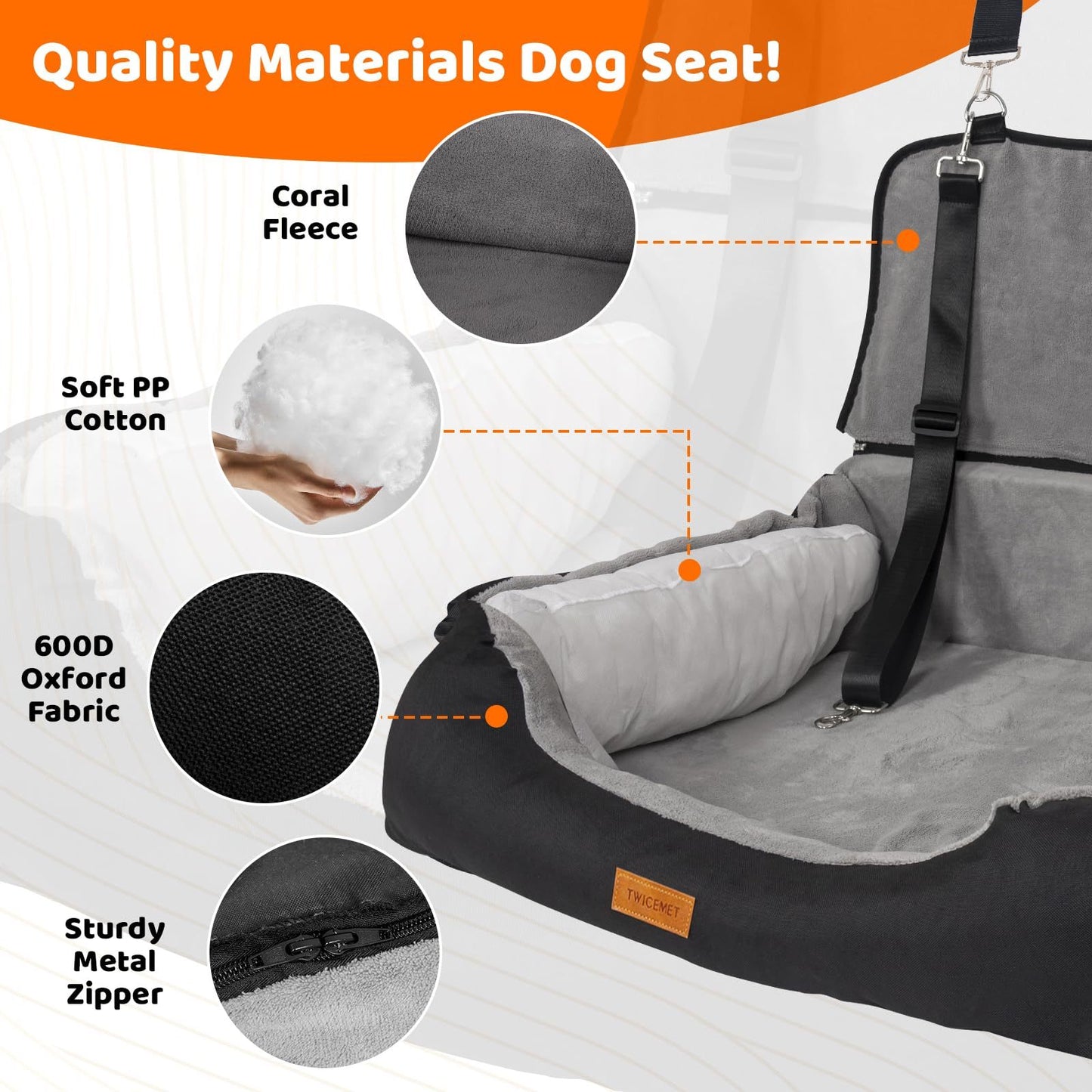 Coral Fleece Dog Booster Seat