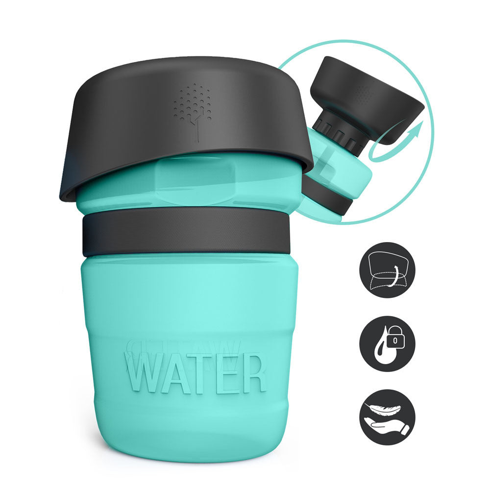 Pet Outdoor Foldable Travel Water Bottle – 2-in-1 Dispenser & Bowl