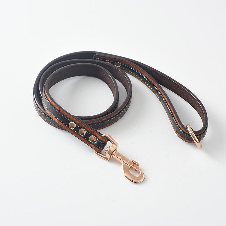 Leather Dog Collar & Leash Set