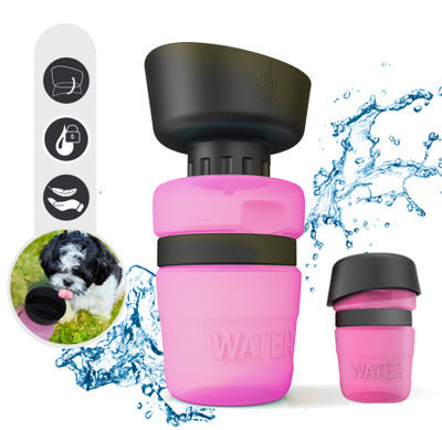 Pet Outdoor Foldable Travel Water Bottle – 2-in-1 Dispenser & Bowl