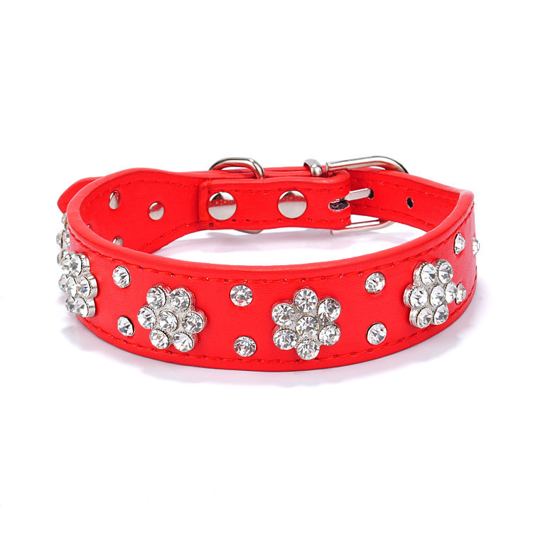 Rhinestone Plum Pet Dog Collar