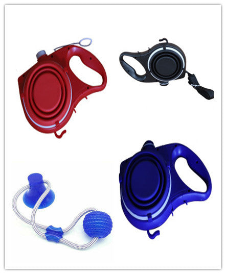 3-in-1 Dog Leash Set with Water Bottle & Bowl