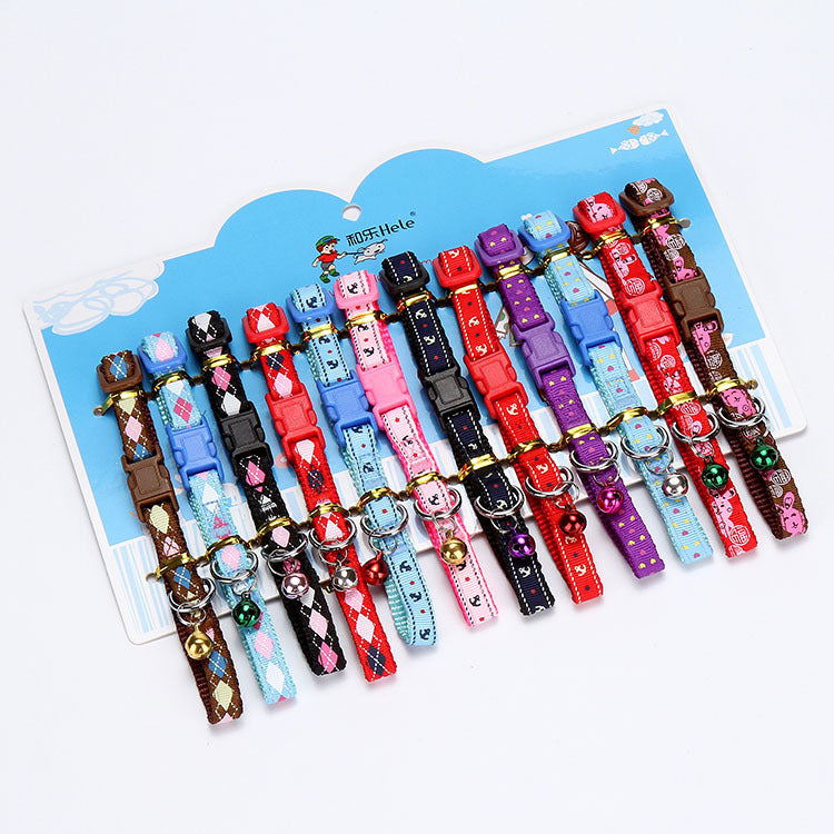 Fashion Printed Pet Collar with Bell