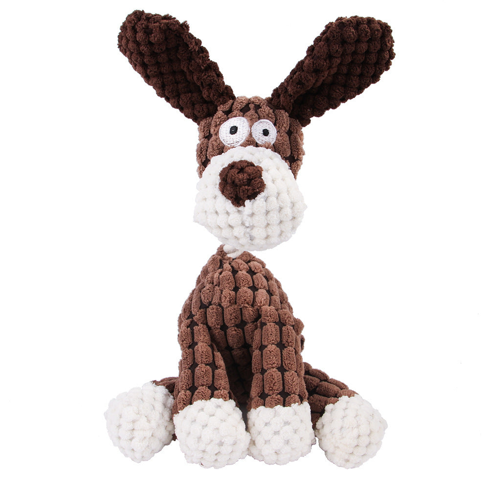 Donkey-Shaped Corduroy Chew Toy
